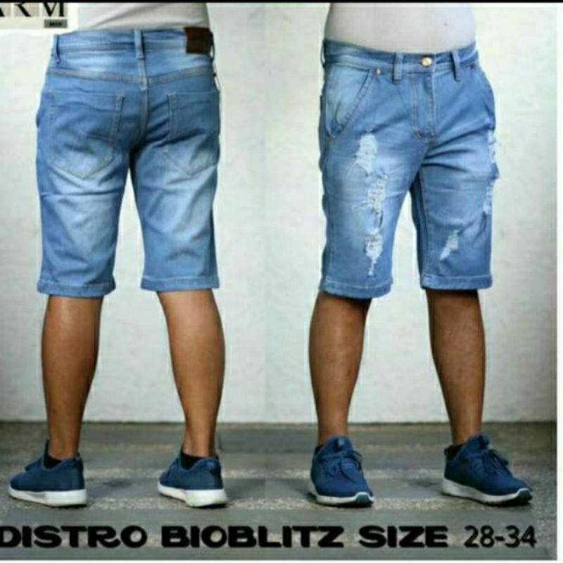 PROMO JEANS  PENDEK SOBEK 4 WARNA SIZE; 27-38