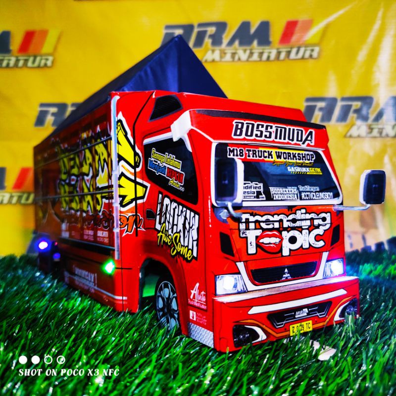 Miniatur Truck/Truk TRENDING TOPIC TERMURAH.. OLENG ,LAMPU, TERPAL, free batrai