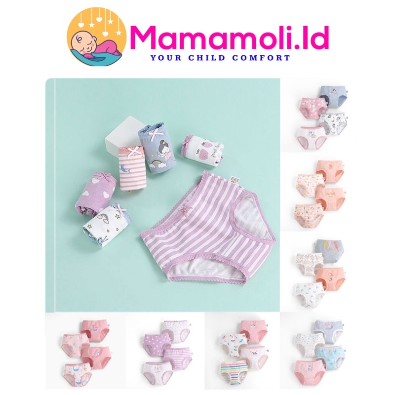 CD / Celana Dalam Anak Perempuan  set isi 4 pcs / Kolor Anak Perempuan / Kancut Anak Anak / Kids Underwear/ Girl Underwear/ Celana Dalam Anak Remaja Perempuan