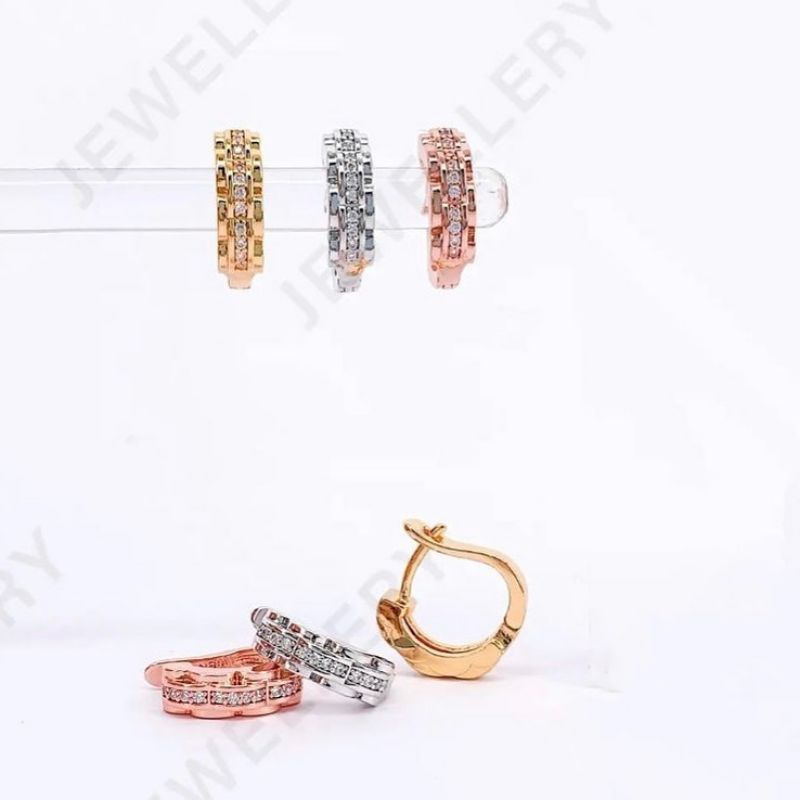 anting roxe tanpa mata replika berlian lapis emas