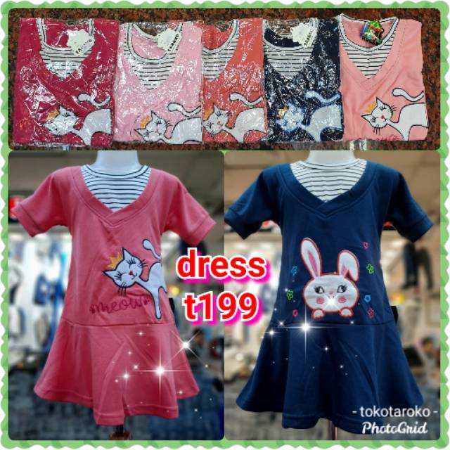 Dress anak motif daster taroko