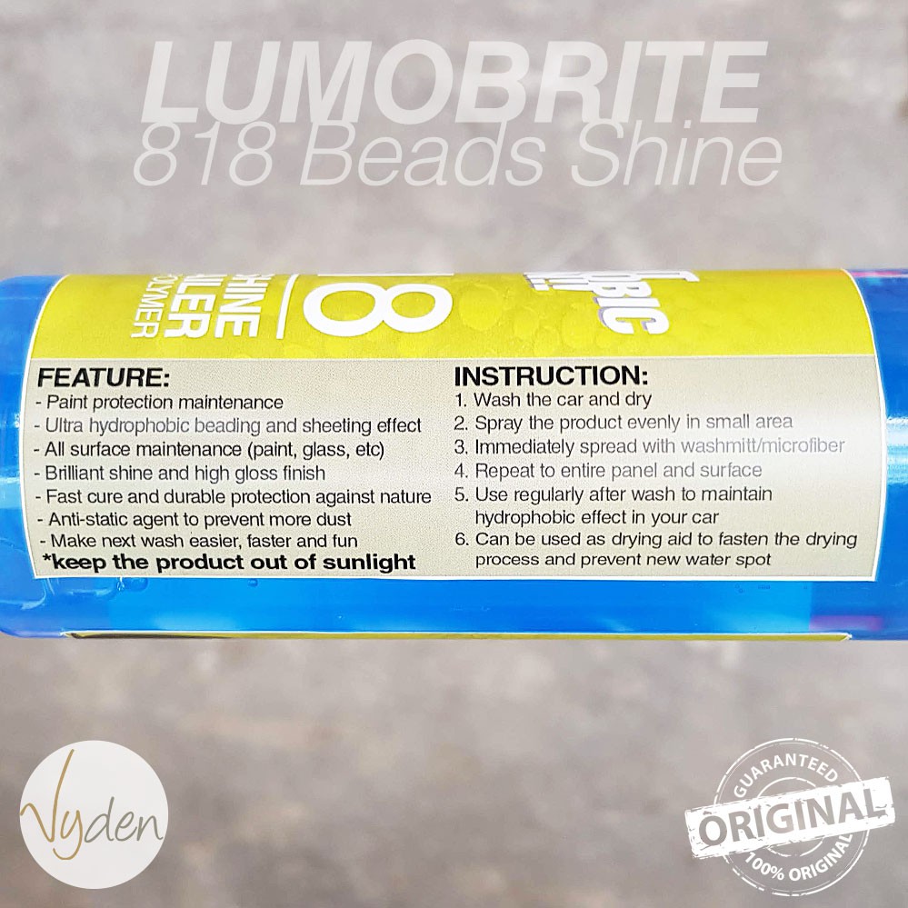 Pengkilap Mobil LUMOBRITE 818 Beads Shine Detailer 5 Liter Perawatan Nano Coating Hydrophobic MURAH