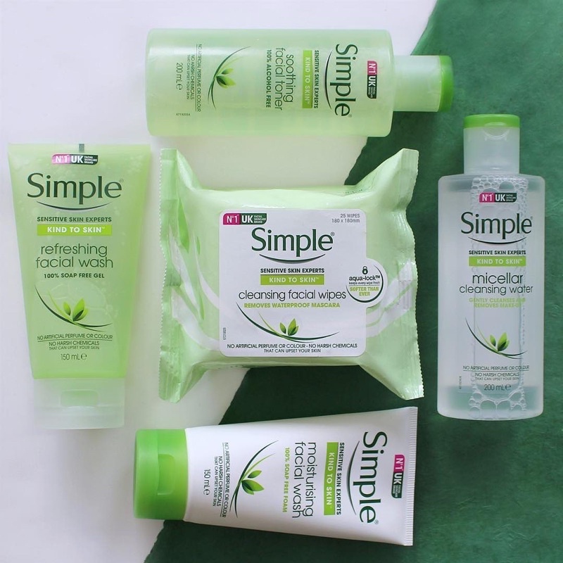 SIMPLE Kind To Skin Refreshing Facial Wash | Moisturizer | Facial Toner | Cleansing Wipes | Cleansing Water