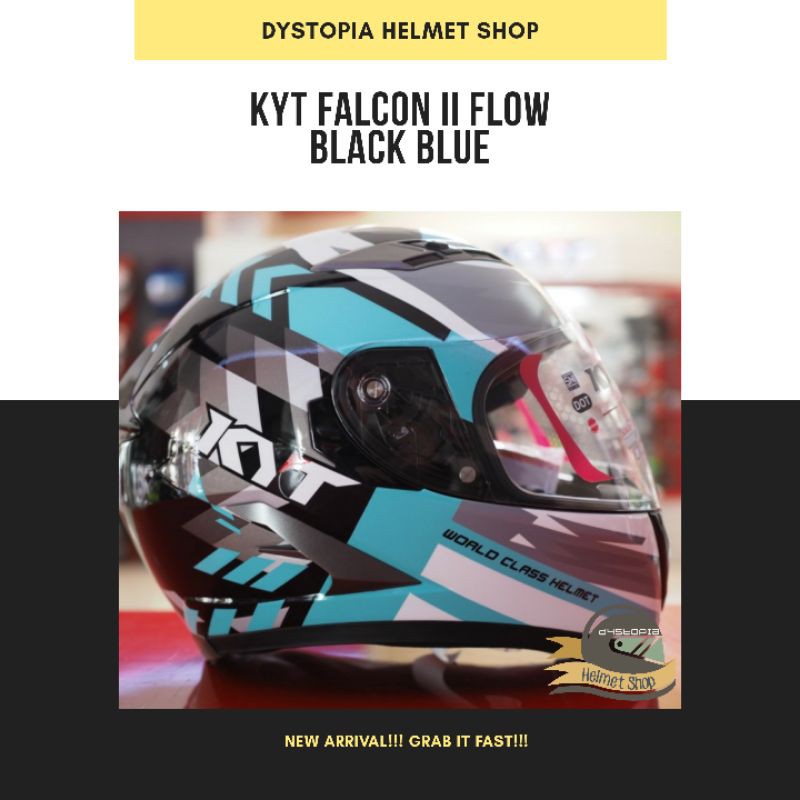 Helm KYT Falcon FR Flow Black Blue KYT Falcon FR Flow Hitam Biru not KYT Vendetta2 TT Course NFR NXR