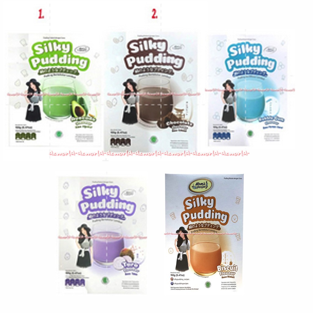 Silky Pudding 115gr Taro Avocado Chocolate Bubble Gum Flavour Rasa Talas Ungu Puding Instan