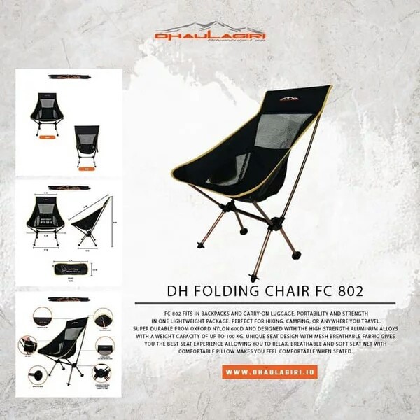 folding chair fc803 dhaulagiri kursi lipat kemping ultralight