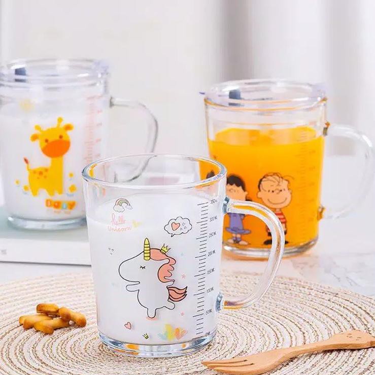 Grosir Merakyat Mug gelas tumbler/Mug kaca +sedotan /gelas Susu anak