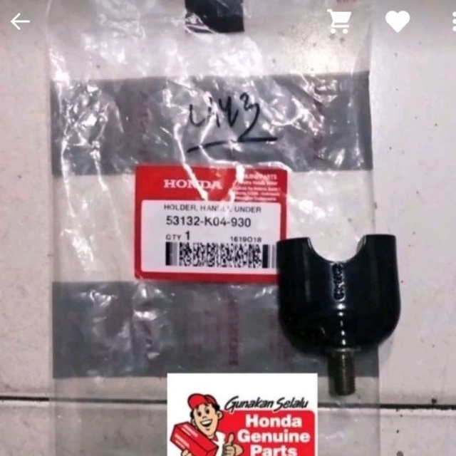 holder handle under dudukan stir beat street kode part 53132-K04-930 asli honda