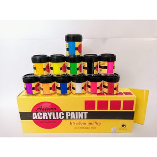 CAT LUKIS  BESAR ASTURO AKRILIK  ACRYLIC PAINT 12 COLOR 