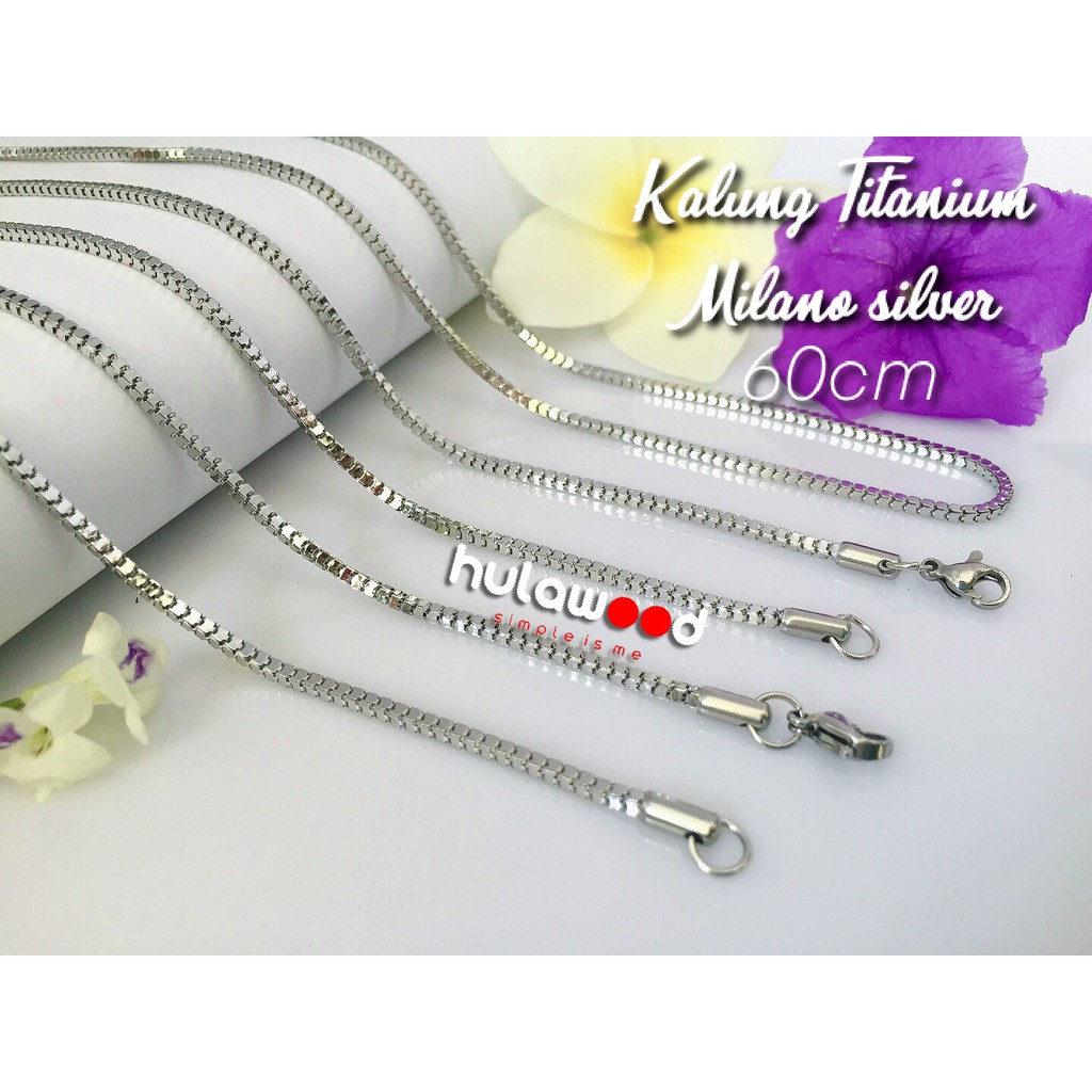 Rantai Kalung MCI Titanium 316L Stainless Import Anti Karat Pria Wanita - MILANO