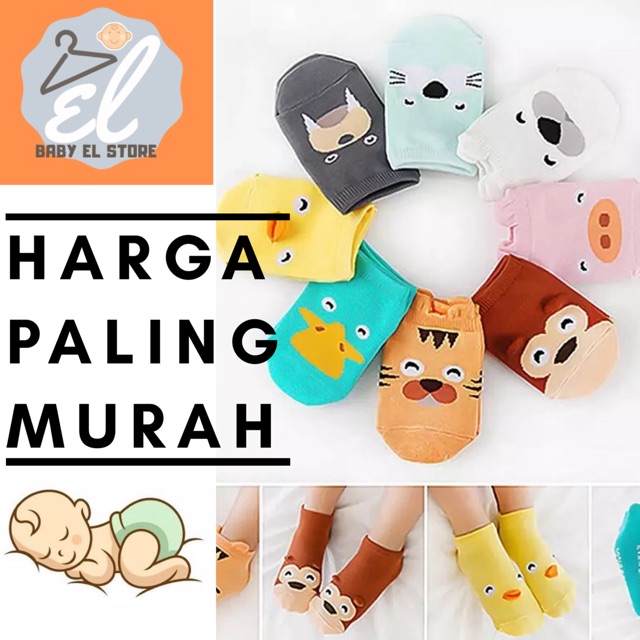 [BABY EL STORE] Sock Infant Kaos Kaki Bayi Anak Katun Binatang Animal Sock Baby Kids Cotton Import Prewalker