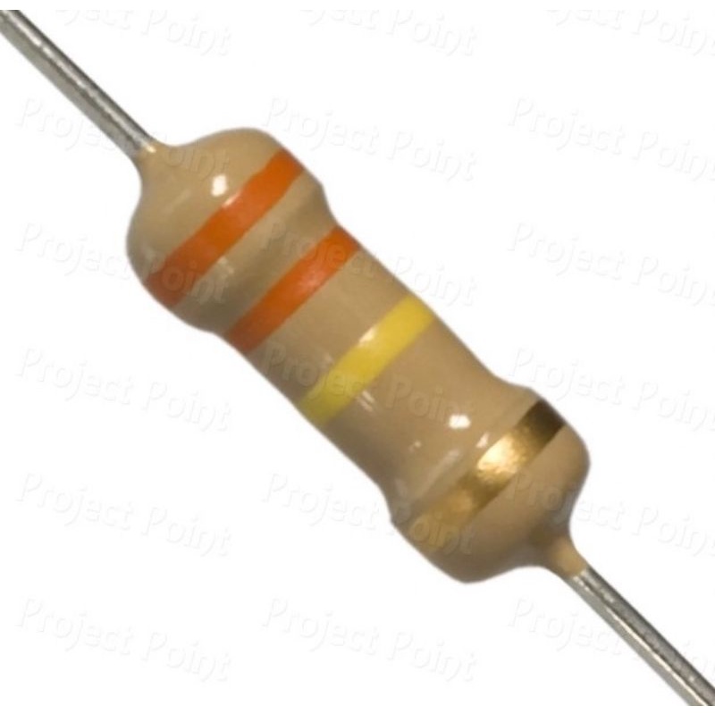 Resistor 330K 1/4W Karbon 5% Taiwan Kaki Tembaga