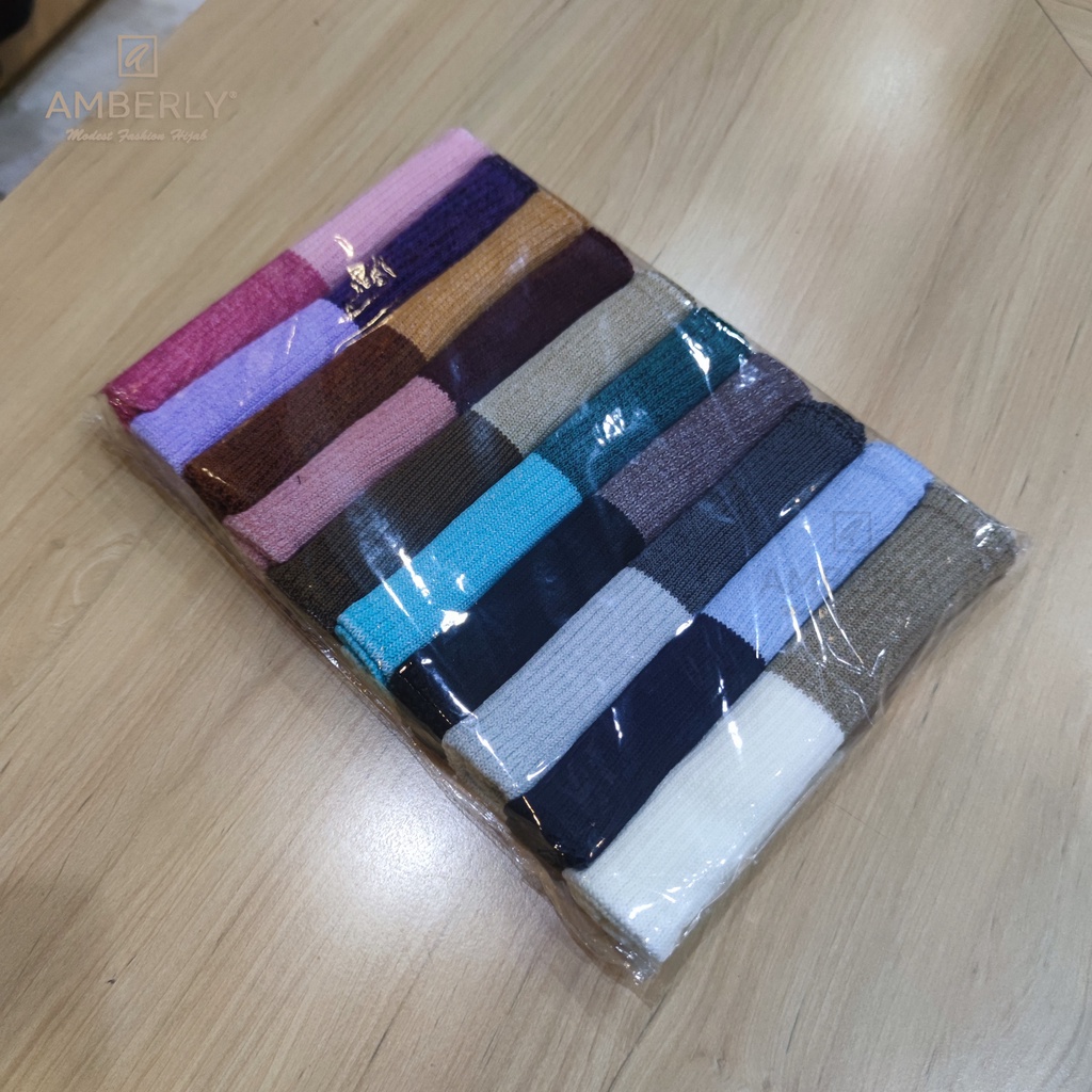 AmberlyHijab - Ciput Rajut 2 warna / Bandana / Ciput Anti Budeg bahan rajut