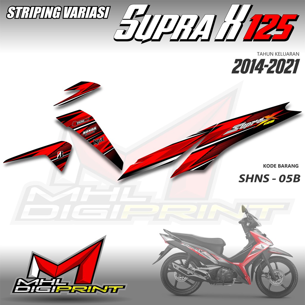 STRIPING VARIASI SUPRA X 125 - STIKER SUPRA X 125 GENERASI TERAKHIR - SHNS 05