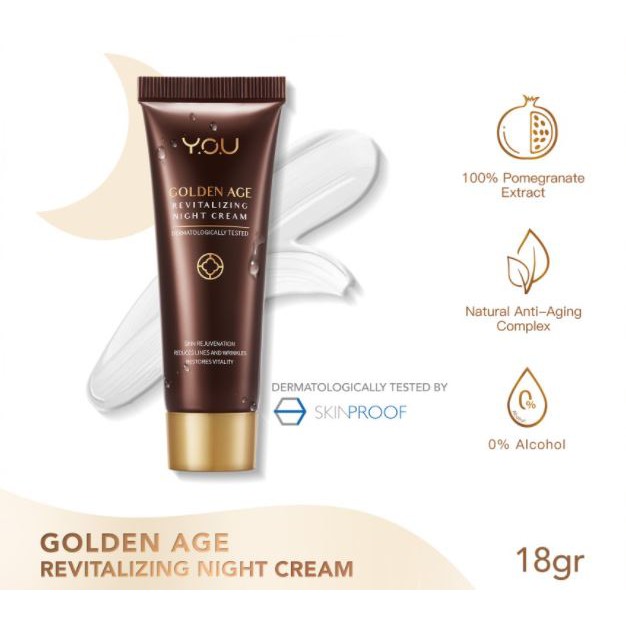 ☘️Yuri Kosmetik☘️ YOU GOLDEN AGE REVITALIZING NIGHT CREAM 18gr