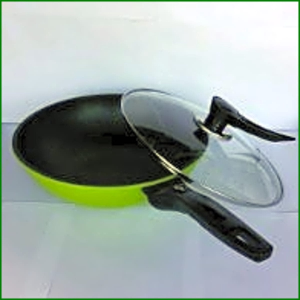 Wok pan korean herbal go green 28 cm bahan tebal  anti lengket
