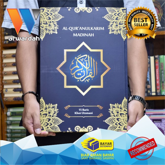 Bisa COD Al Qur'an 15 Baris Non Terjemah Lansia Jumbo Samsia Ukuran A3 (29 / 40 Cm ) Packing Kardus