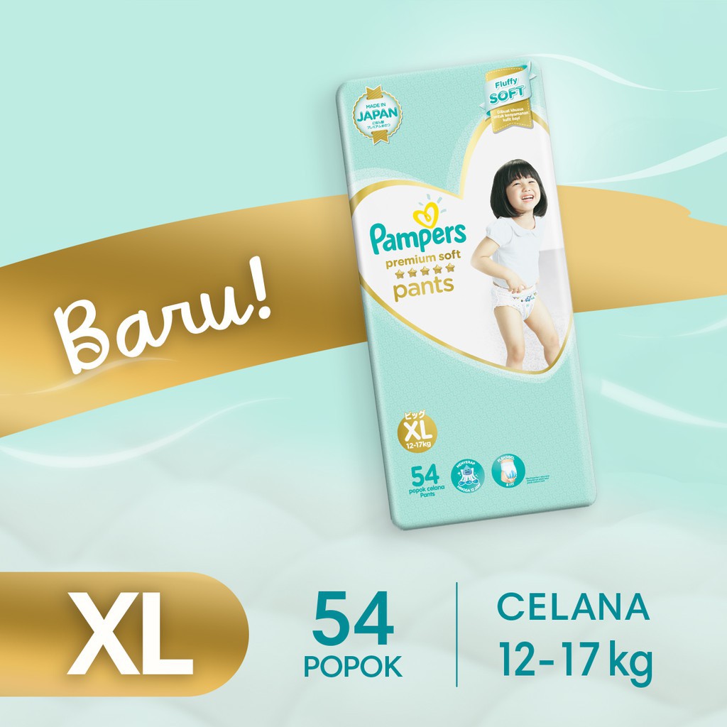 Pampers Premium Care Active Baby Pants Popok Bayi XL54 [Size XL/54 pcs] XL 54