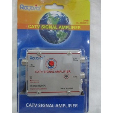 RAPID Spliter AC Booster 2 Way /Penguat Sinyal /CATV Signal Amplifier