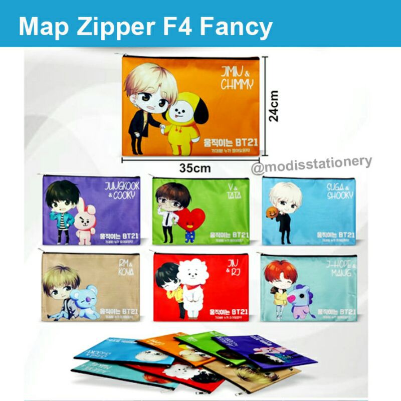 

map zipper fancy folio f4