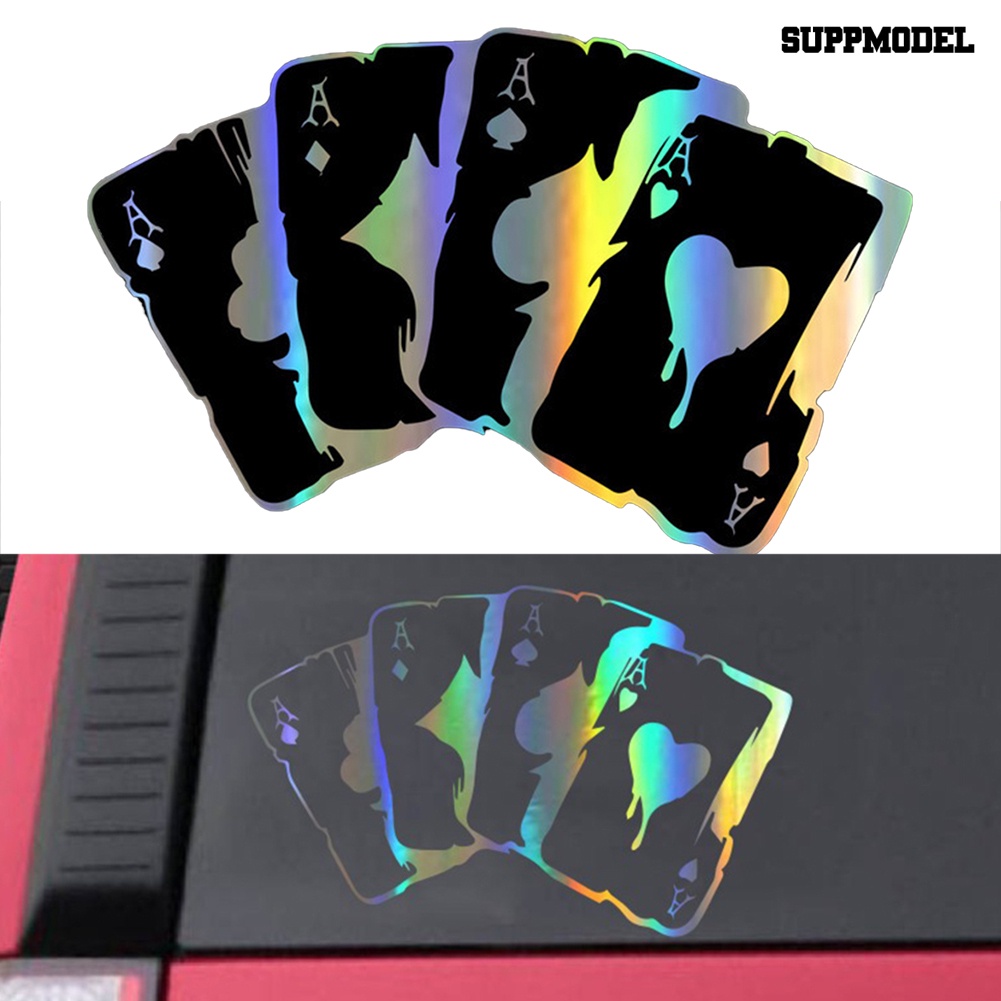 Stiker Reflektif Motif Kartu Poker Untuk Mobil / Motor