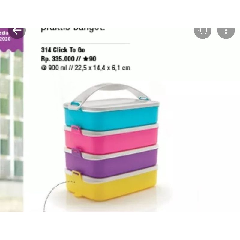 tupperware click to go rectangular - kotak bekal - rantang bekal