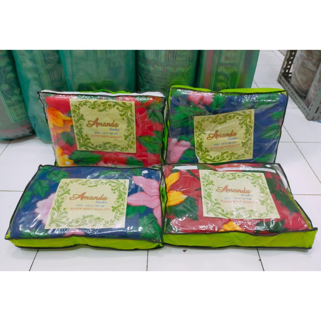 selimut dewasa motif bunga merk amanda uk.145x195cm
