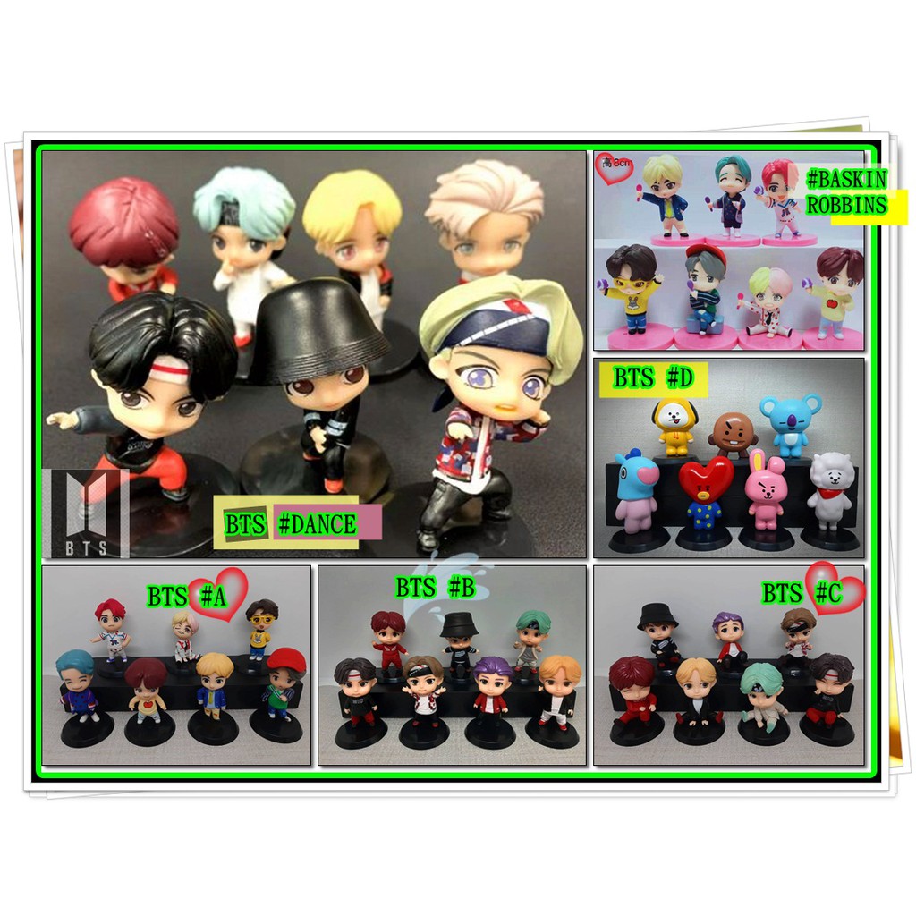 NEW Set Of 7 Mini Figure BTS Tiny Tan MIC DROP - Pajangan BTS Tiny Tan