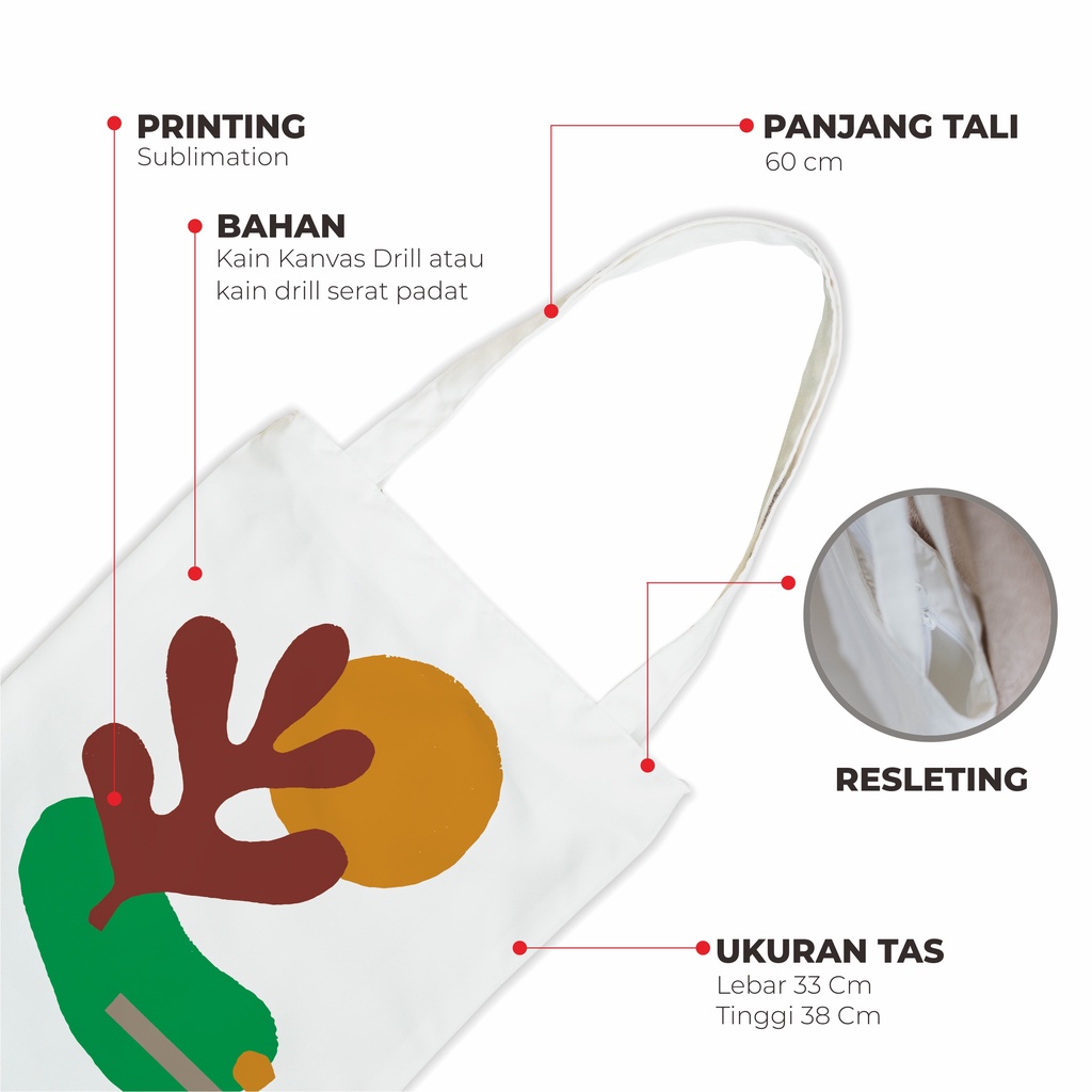 Sevine Tote Bag Resleting Tas Wanita Totebag Nordic Face Series - AWS
