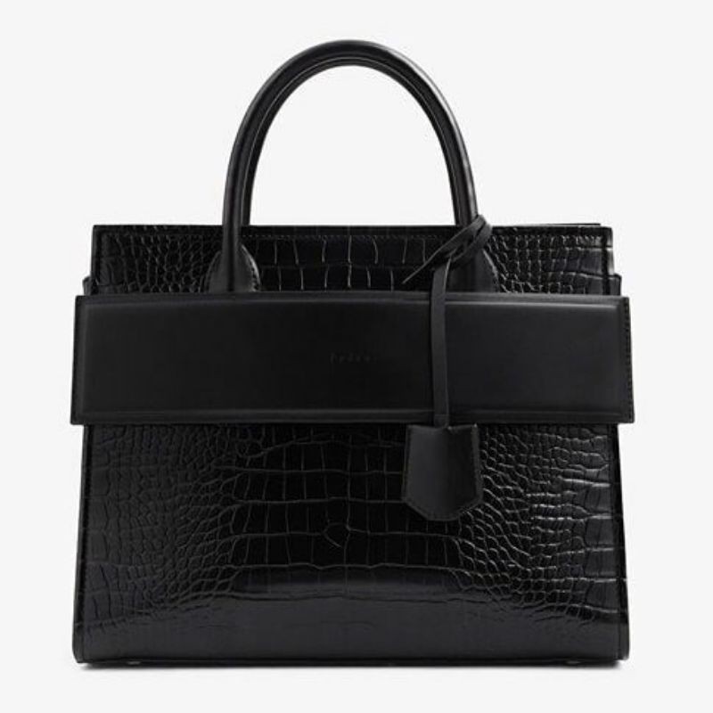 PDRO croc effect top handle bag