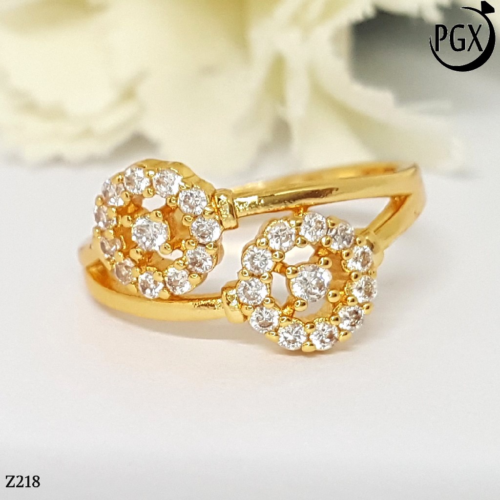 PGX Cincin Xuping Wanita Lapis Emas Aksesoris Perhiasan Fashion Premium - Z218