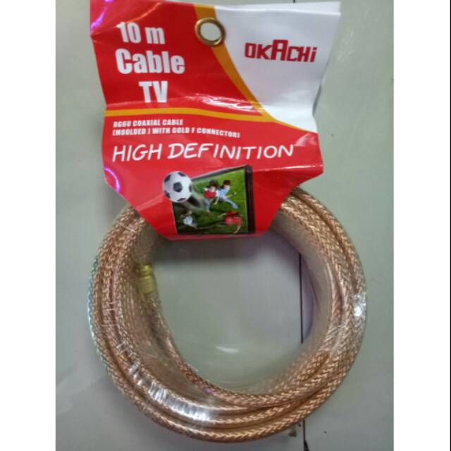 Kabel Antena TV Set 10 Yard OKACHI FULL TEMBAGA