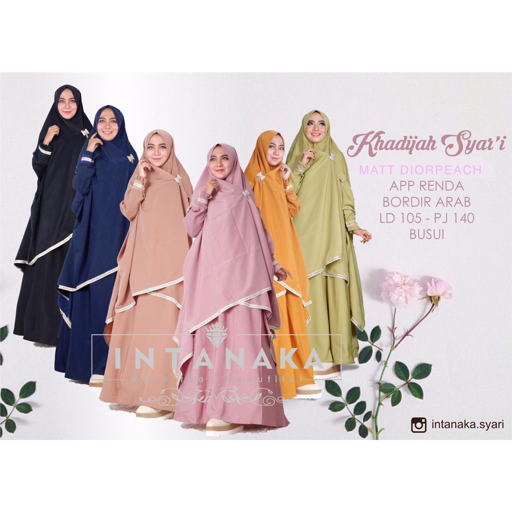 Khadijah syar'i gamis polos dan menawan ( Ori By Intanaka )