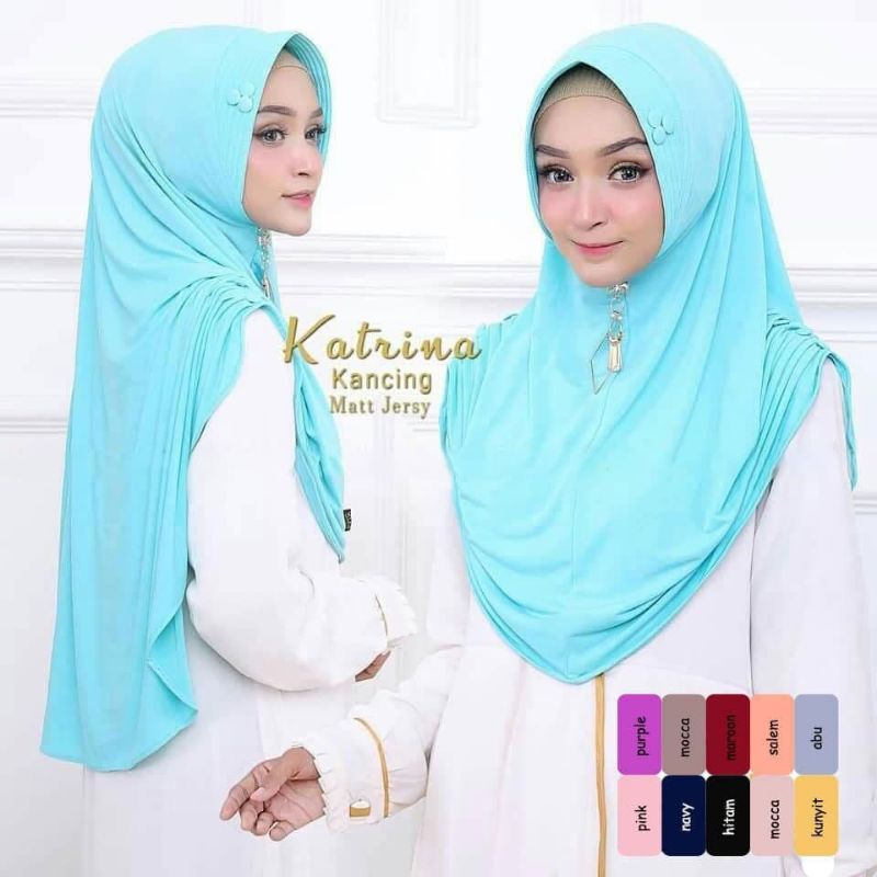 HIJAB BERGO KANCING KERUT SAMPING-KATRINA