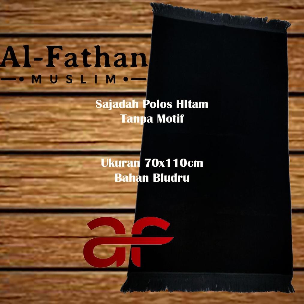 Sajadah Polos Hitam Turkey Tanpa Motif Sajadah Bludru Tebal Dewasa Ukuran Besar Turki Turkiye /Pcs