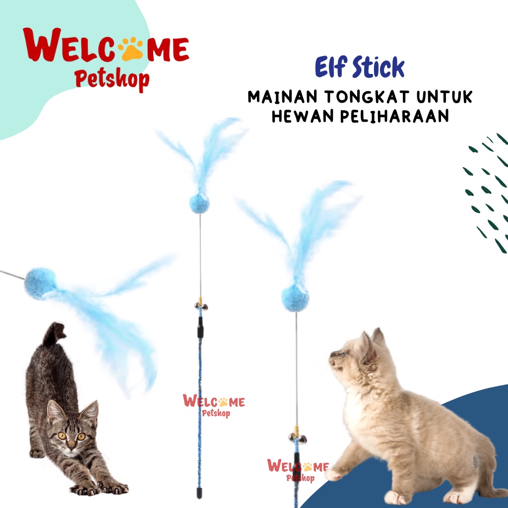 Elf Stick Mainan Tongkat Kucing Bulu Stick Bola Cat Toy