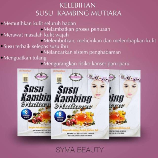 [READY STOK Gratis Little princess] Susu Kambing Mutiara Syma | goat milk syma | susu whitening | su