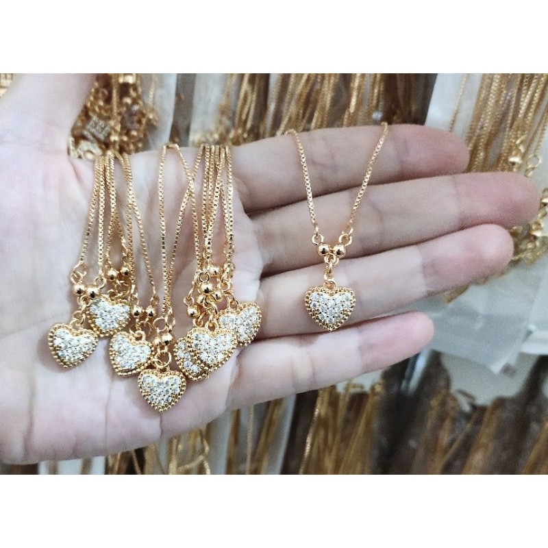 Fifi Fashion Kalung Koye Love Model Perhiasan Lapis emas B04 28#