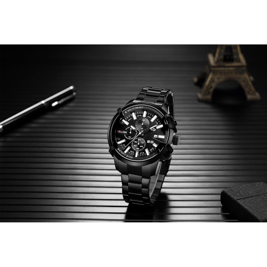 BELLEDA 9286 - JAM TANGAN PRIA ANALOG CHRONOGRAPH STAINLESS