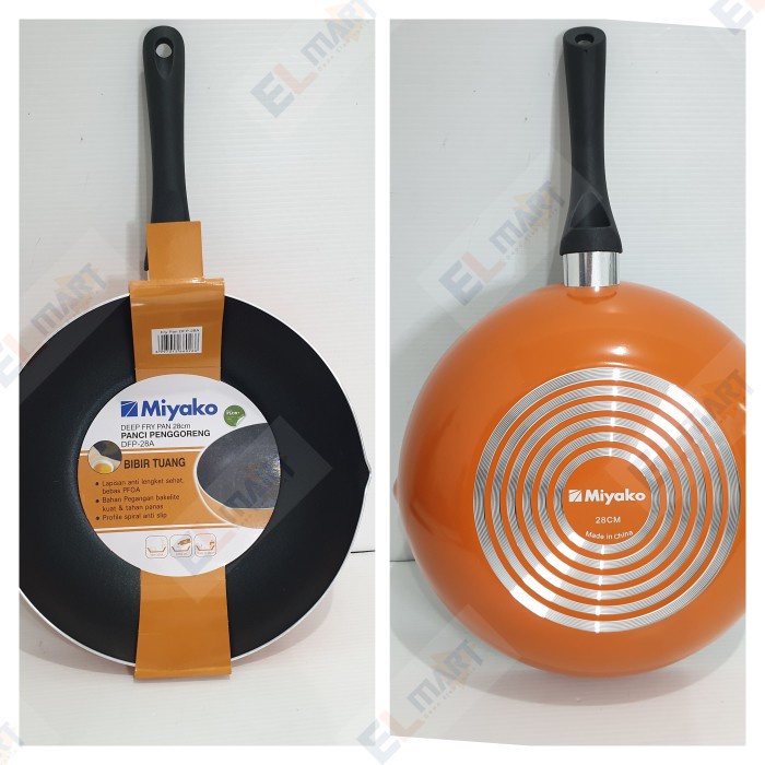 Wajan Anti Lengket Teflon Bibir Tuang 28cm Miyako Deep Frypan DFP 28A