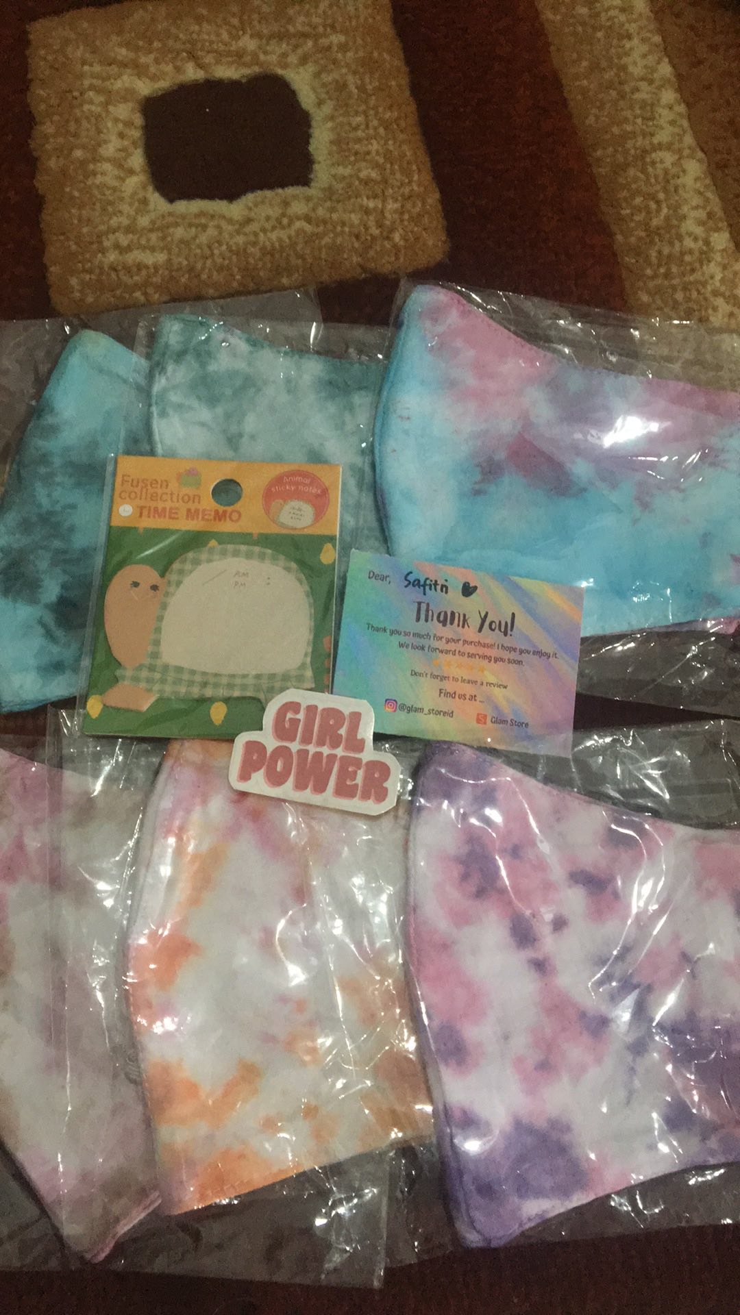 [buy 1 Get 1] Masker Tie Dye Hijab / Non Hijab 2ply Masker Earloop (bisa Pilih Warna)