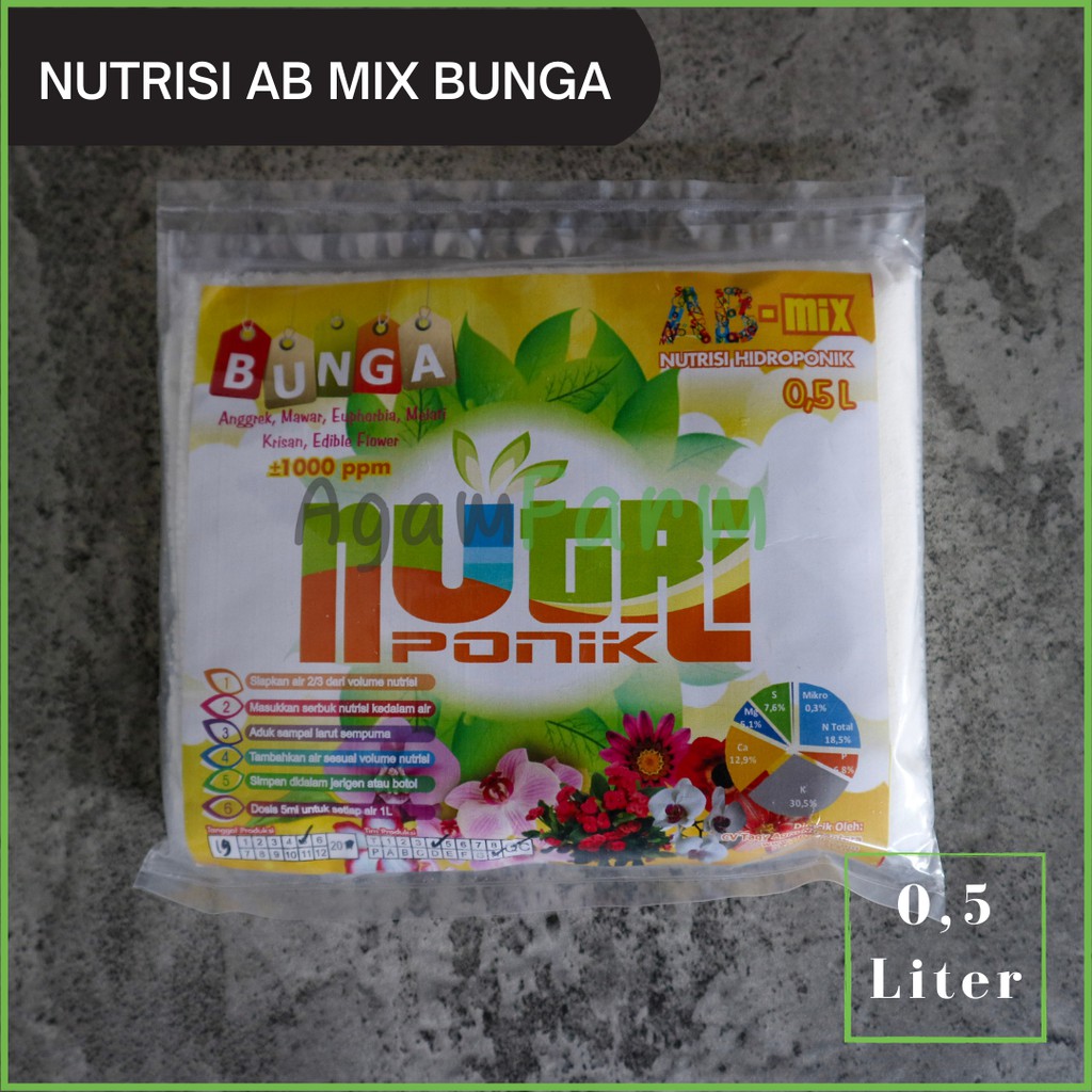 Nutrisi Hidroponik Ab Mix GOODPLANT 0.5L BUNGA