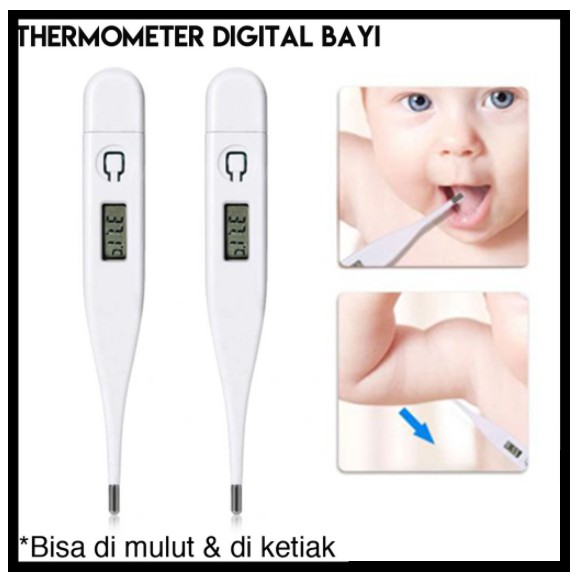 Termometer Digital Putih untuk Mulut Ketiak dan Rectum Thermometer Bayi CBKS LC