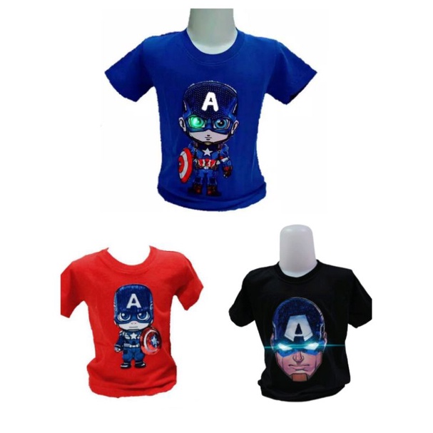 Baju anak led Kaos karakter Super Hero Tas ransel Sekolah topi bordir