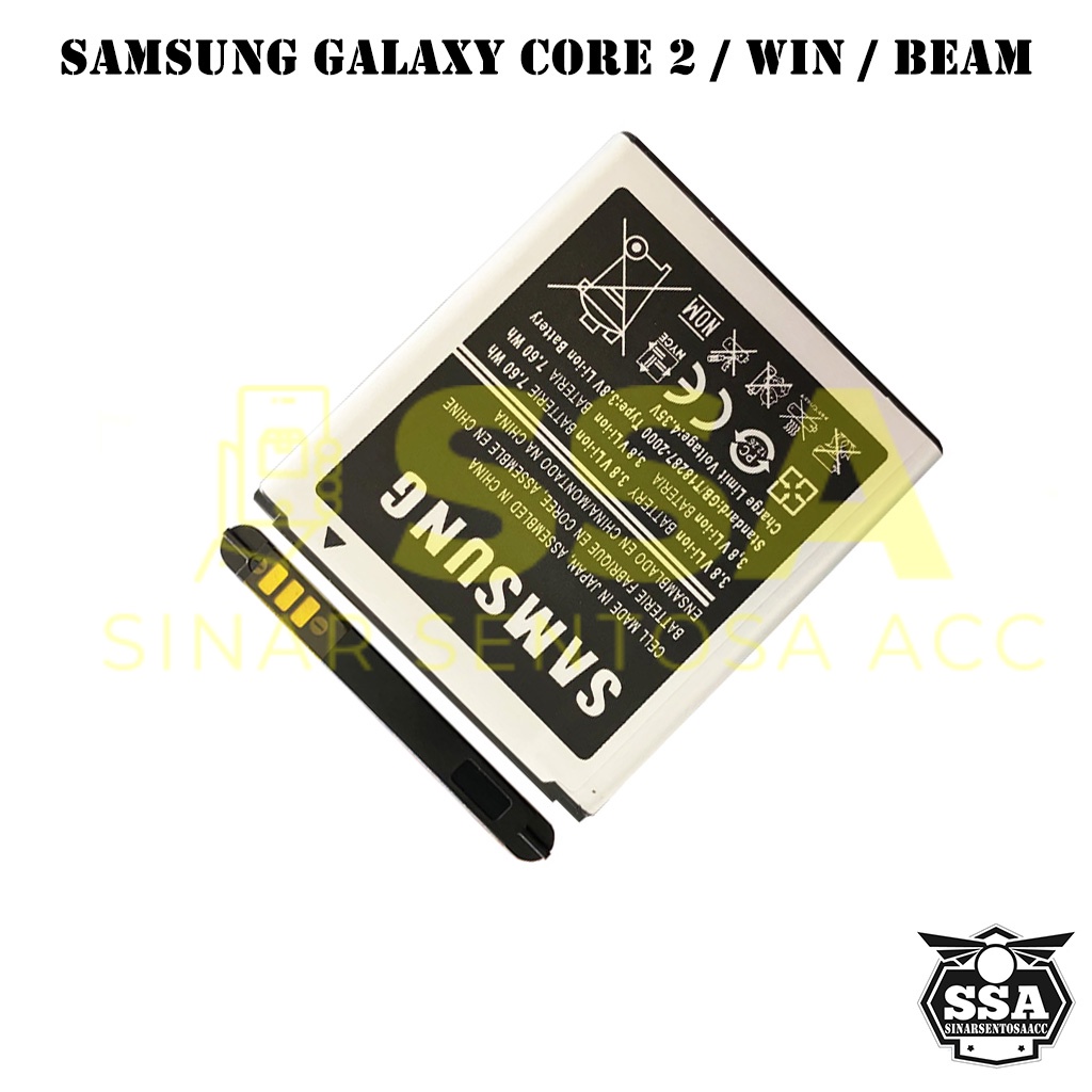 Baterai Original OEM Samsung Galaxy Core 2 Win Beam G355H G355 I8550 I8552 I8530 EB585157LU HP Ori Battery Batrai Batre Batu Batere GARANSI AWET MURAH