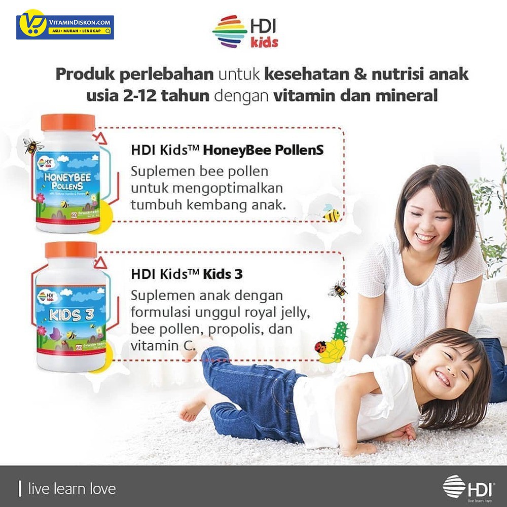 Hdi Tablet Kunyah Pemelihara Daya Tahan Tubuh Anak Kids 3 Bpom 60 Tabs Indonesia