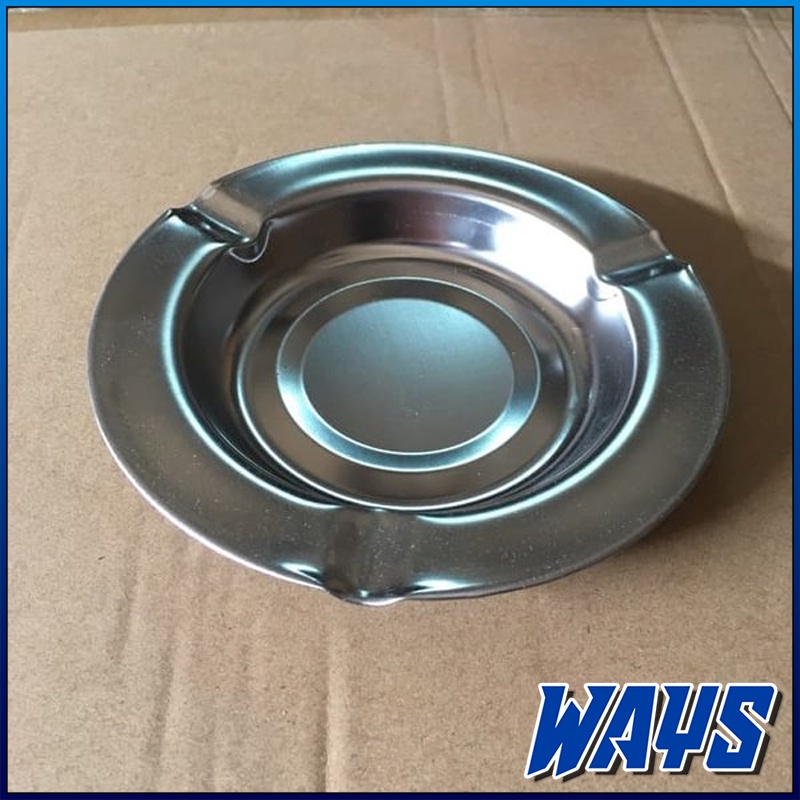 [Z179] Asbak Bulat Stainless Chrome Perabot Perlengkapan Rumah - 12 cm
