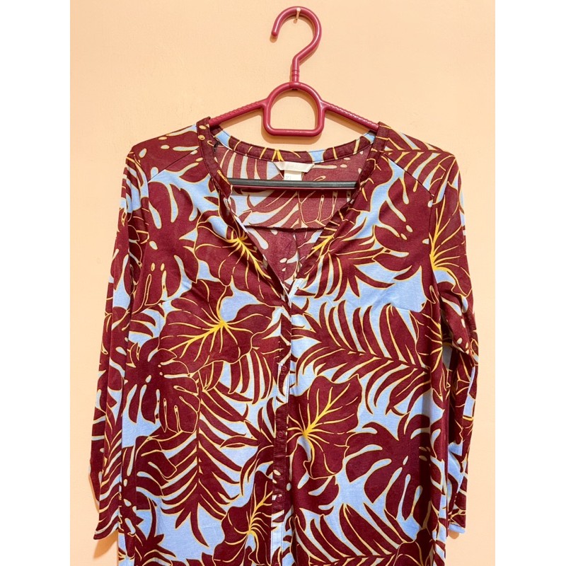 Pattern Blouse Maroon by HNM