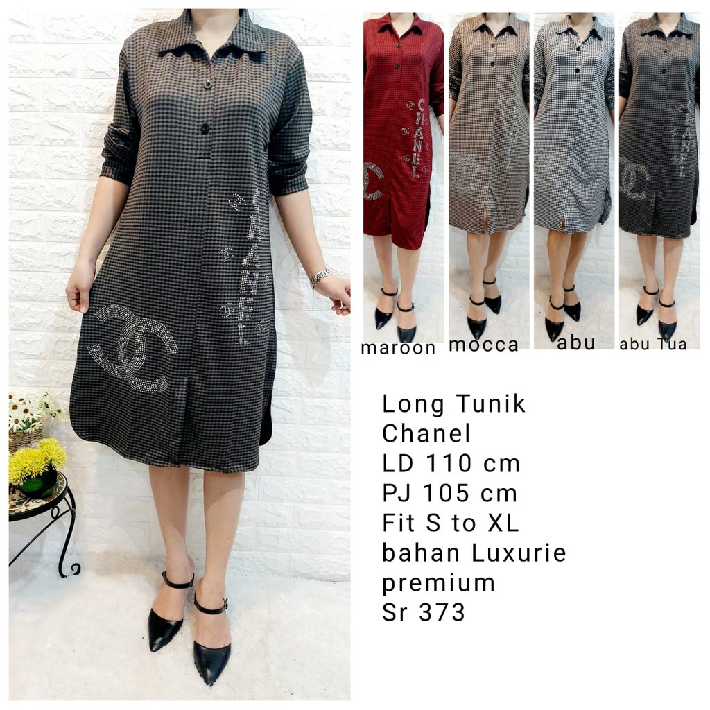 TUNIK WANITA BAHAN  KAOS  LUXURIE IMPORT  UKURAN LD 110 