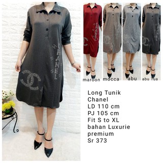 TUNIK WANITA BAHAN KAOS  LUXURIE IMPORT  UKURAN  LD 110 